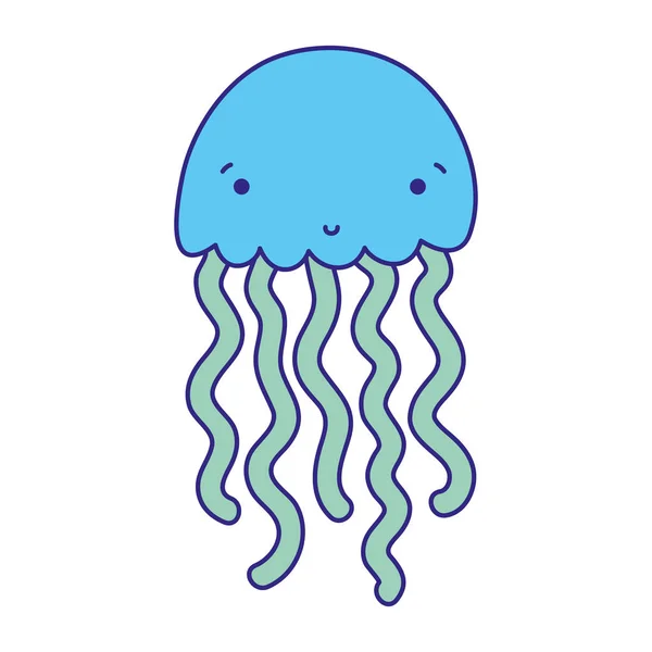Duo Barva Přírody Medúzy Tropických Mořských Zvířat Vektorové Ilustrace — Stockový vektor