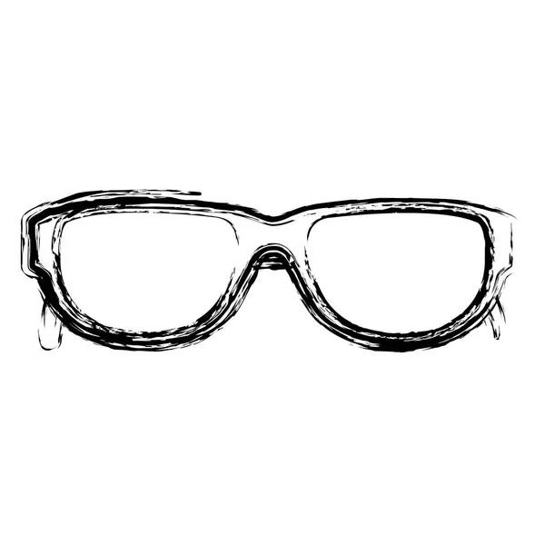 Grunge Optische Sonnenbrille Rahmen Objekt Stil Vektor Illustration — Stockvektor