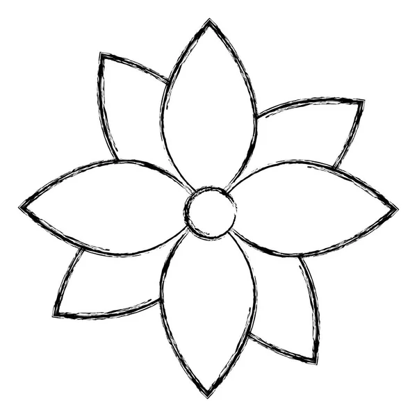 Grunge Nature Flower Nice Patals Design Vector Illustration — Stock Vector
