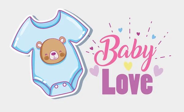 Baby Love Card Vector Ilustración Diseño Gráfico — Vector de stock