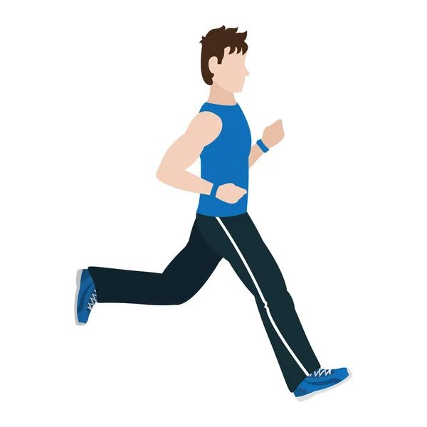 Fitness Man Corrida Exercício Vetor Ilustração — Vetor de Stock