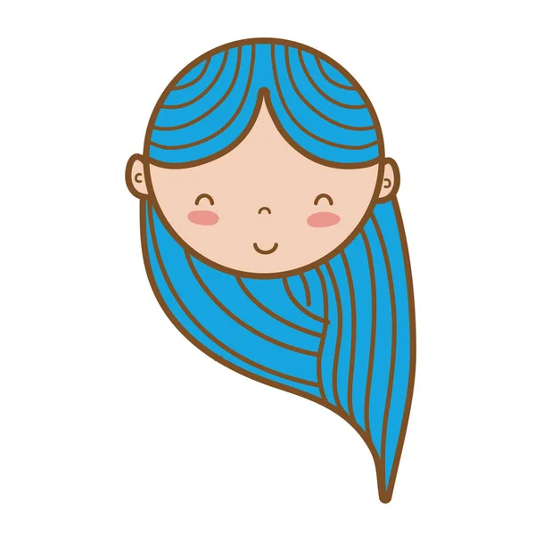 Счастливая Женщина Голову Волосами Дизайн Векторной Иллюстрации — стоковый вектор