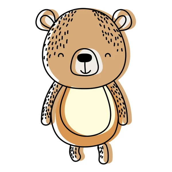 Movido Cor Feliz Urso Selvagem Bonito Animal Vetor Ilustração —  Vetores de Stock