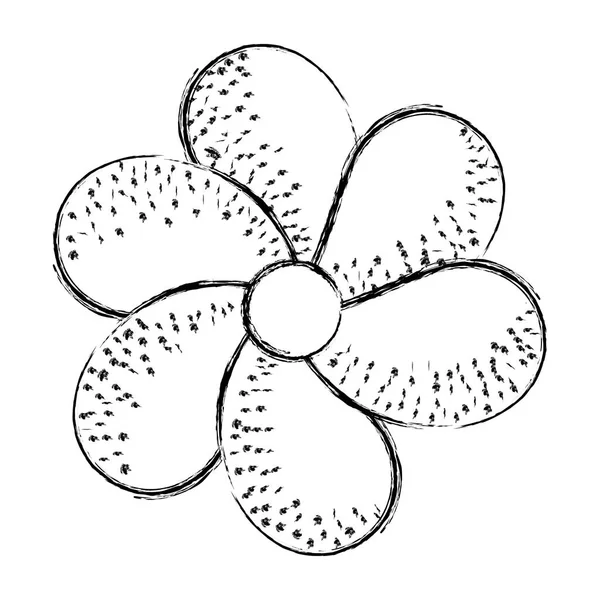 Grunge Schöne Natur Tropische Blume Mit Blütenblättern Vektor Illustration — Stockvektor