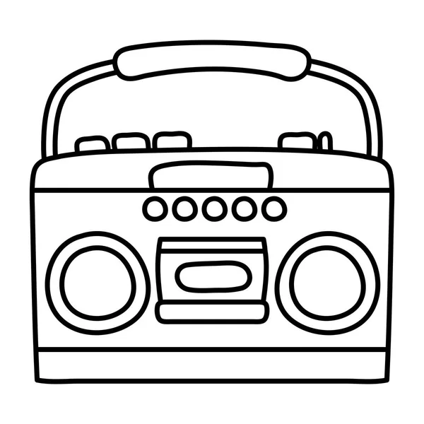 Línea Música Radio Sonido Tecnología Objeto Vector Ilustración — Vector de stock