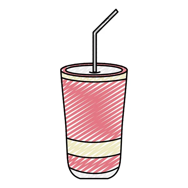 Doodle Frisches Soda Kühle Kalorien Getränk Vektor Illustration — Stockvektor