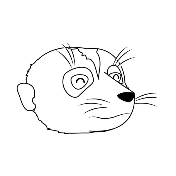 Γραμμή Χαριτωμένο Meerkat Κεφάλι Άγριων Ζώων Διανυσματικά Εικονογράφηση — Διανυσματικό Αρχείο