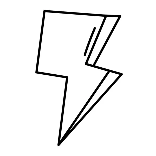 Line Thunder Power Weather Danger Sign Vector Illustration — Stock Vector