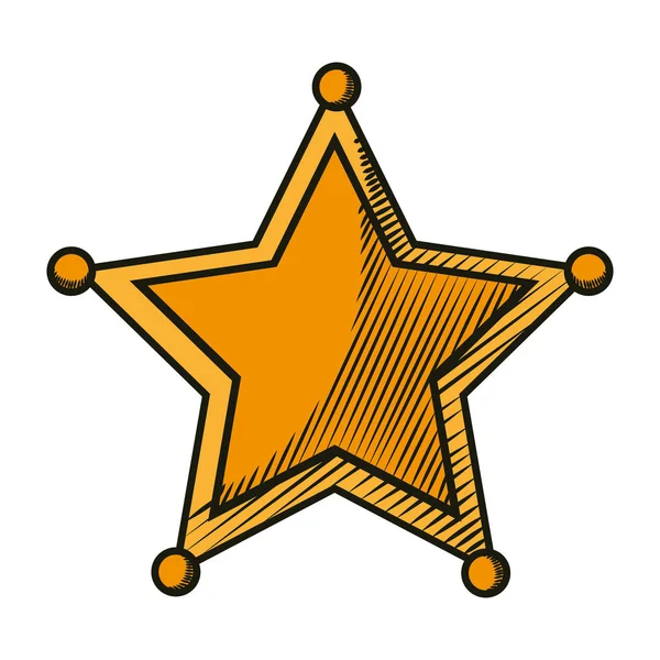 Western Sheriffs Stern Objekt Symbol Vektor Illustration — Stockvektor