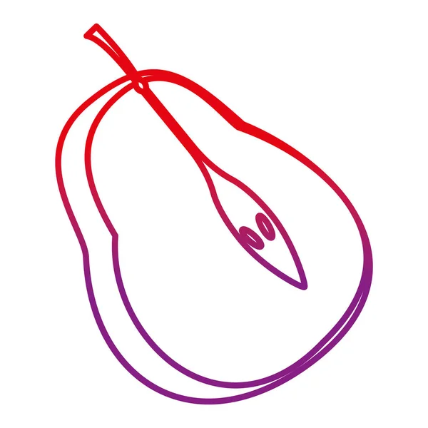 Ligne Dégradée Délicieux Fruits Poire Tranche Avec Illustration Vectorielle Vitamine — Image vectorielle