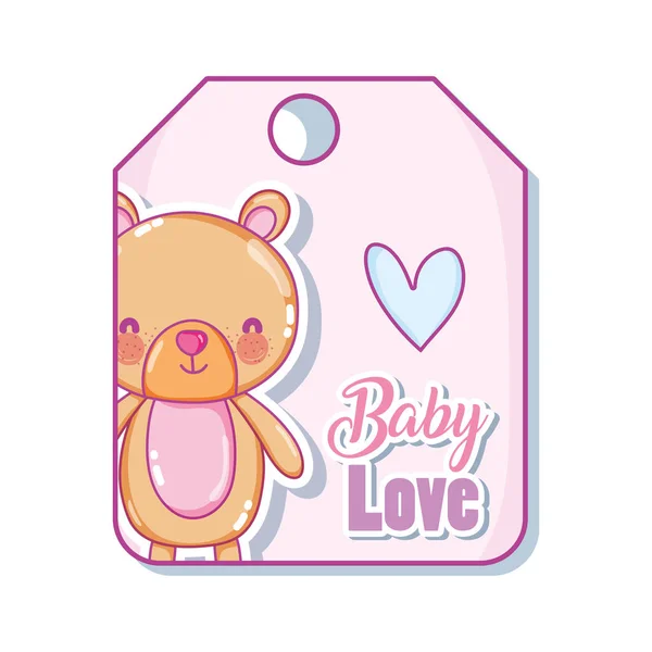 Baby Love Tag Vector Ilustración Diseño Gráfico — Vector de stock
