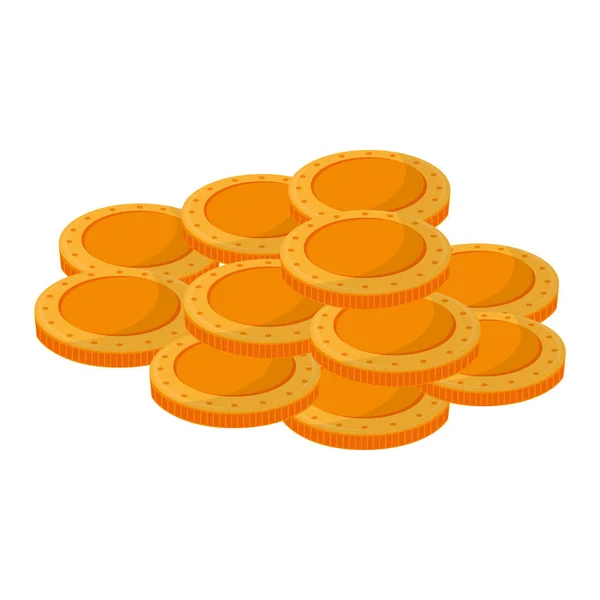 Metall Goldmünzen Bargeld Geld Vektor Illustration — Stockvektor