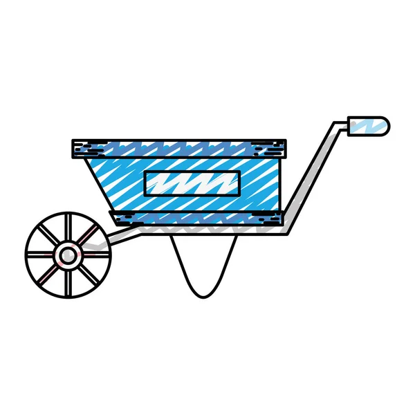 Doodle Handcart Transport Service Objet Conception Vectoriel Illustration — Image vectorielle