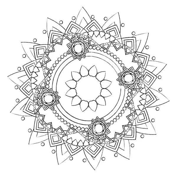 Adorno Grunge Mandala Decoración Abstracta Estilo Vector Ilustración — Vector de stock