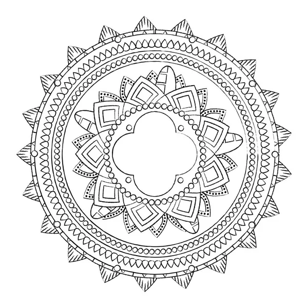 Гранжева Мандала Абстрактний Індійський Стиль Орнаменту Векторні Ілюстрації — стоковий вектор
