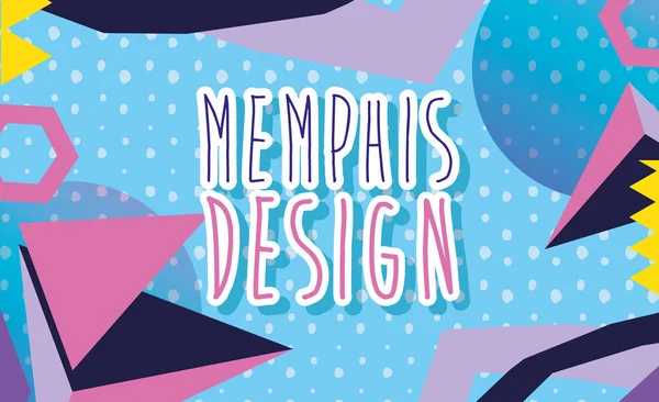 Memphis Fundo Com Etiqueta Vetor Ilustração Gráfico —  Vetores de Stock