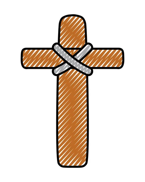 Croix Catholique Illustration Vectorielle — Image vectorielle