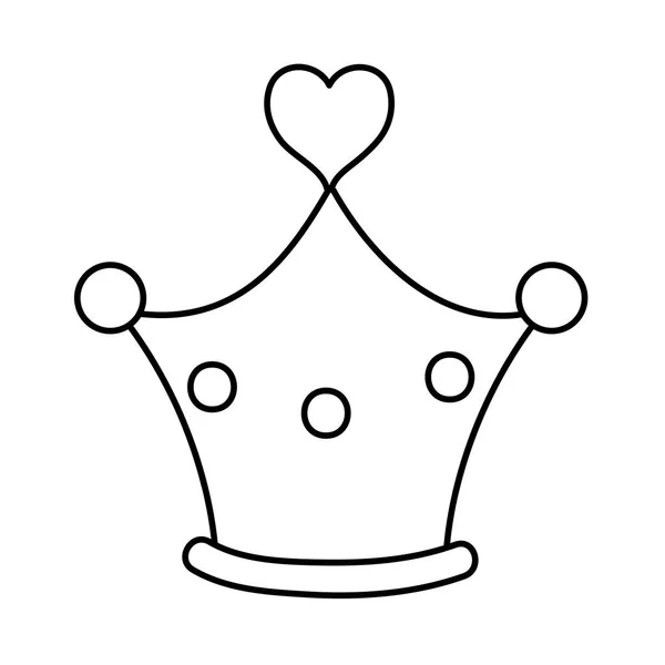 Linia Korony Biżuteria Luksus Ozdoba Ilustracji Wektorowych Królowej — Wektor stockowy