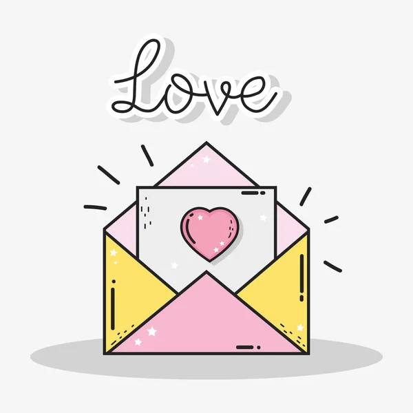 Love Card Celebrate Happy Valentines Day Vector Illustration — Stock Vector