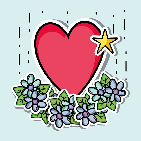 Patches Design Mit Valentinstag Symbol Der Liebe Vektor Illustration — Stockvektor