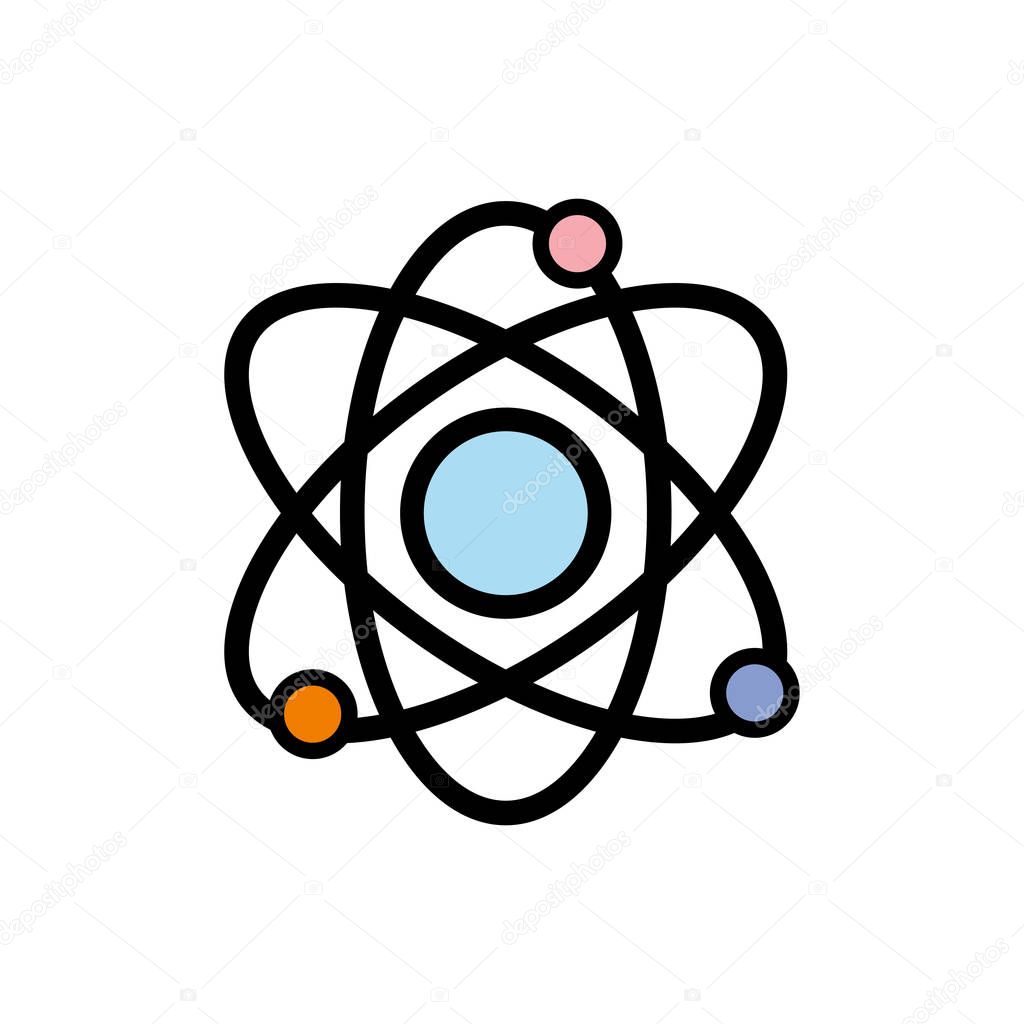 physics orbit atom to chemistry education vector illustration