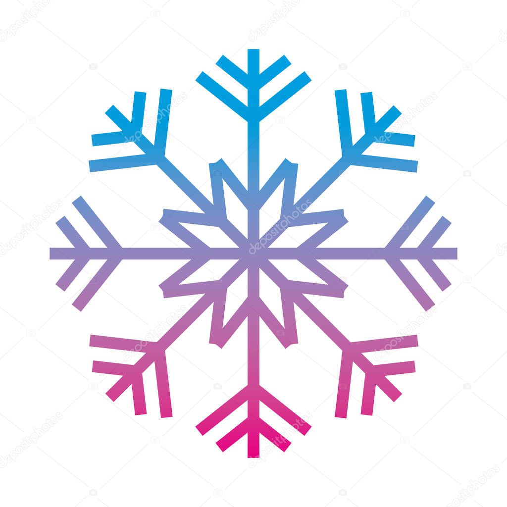 degraded line nature snowflake style in winter season vector illustration