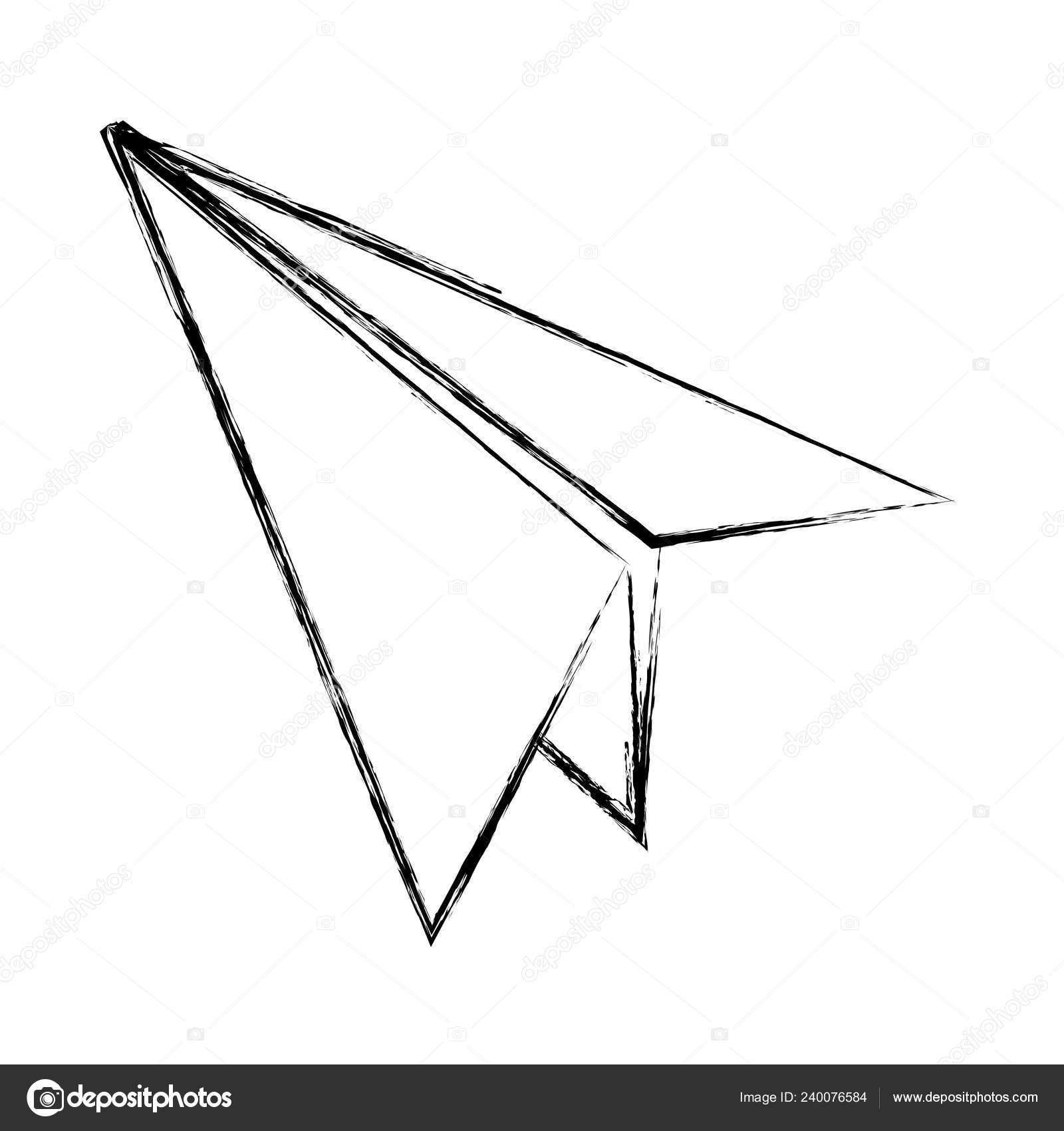 Grunge Origami Paper Plane Object Design Vector Illustration Stock Vector Image by ©stockgiu