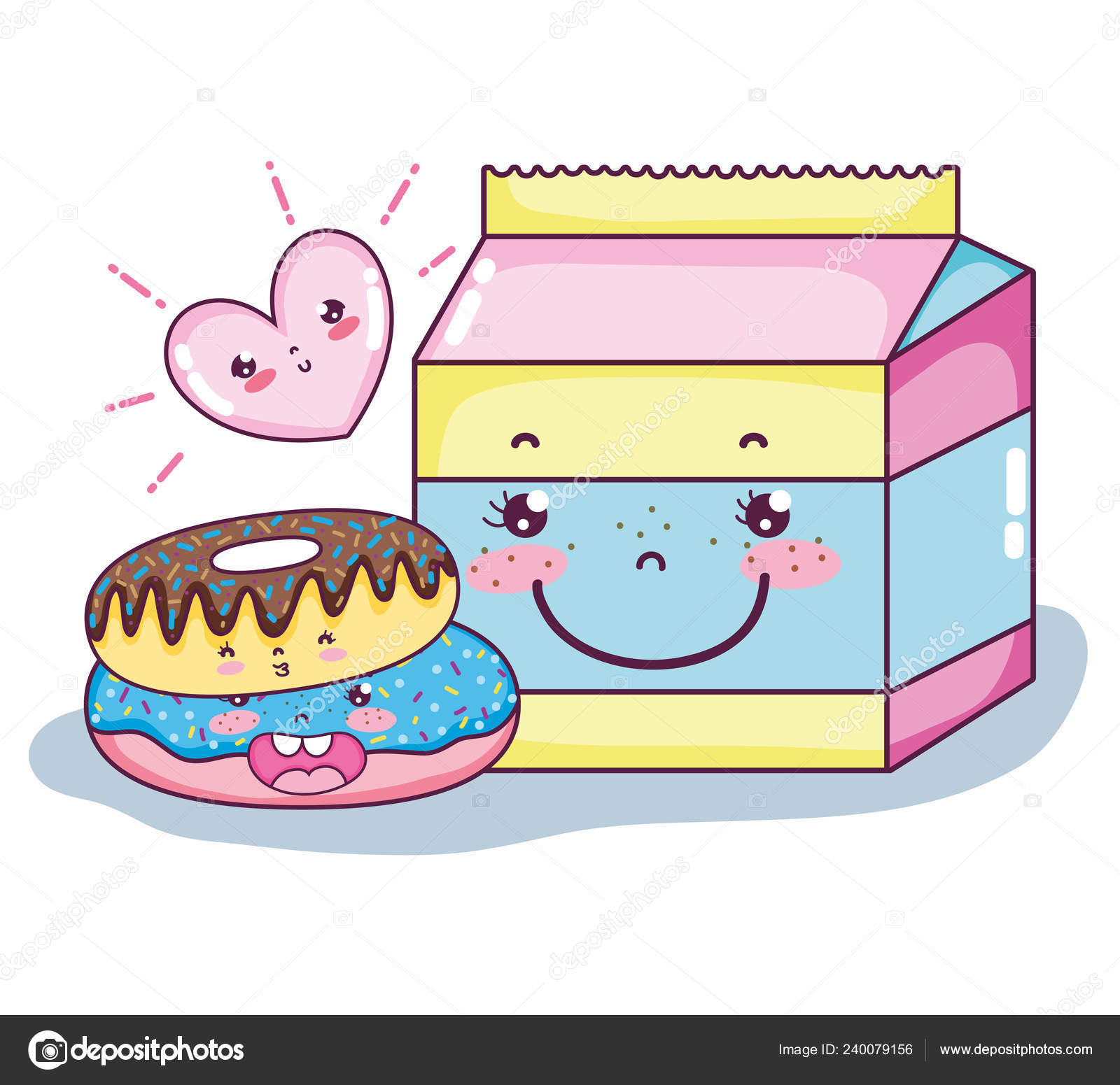 Cute Milkbox Donuts Kawaii Cartoons Vector Illustration Graphic Design Vector Image By C Stockgiu Vector Stock Cute Milkbox Donuts Kawaii Cartoons Vector Illustration Graphic Design Vector Image By C Stockgiu Vector Stock
