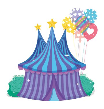 sirk büyük çadırın eğlence balon vektör çizim ile