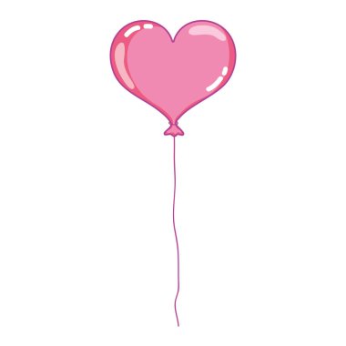 kalp balon uçan cisim kutlama vektör çizim için