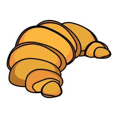 renk lezzetli kruvasan ekmek organik gıda vektör çizim