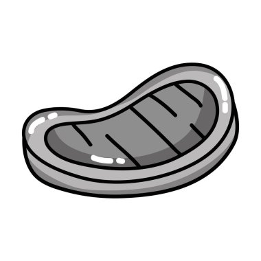 gri tonlamalı lezzetli et ızgara gıda tadı vektör çizim