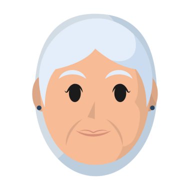 Yaşlı kadın baş saç modeli tasarımı ile illüstrasyon vektör