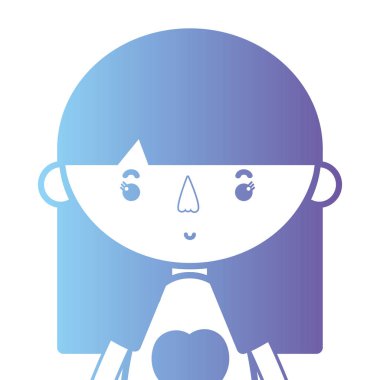 siluet kız bluz ve saç modeli tasarım vektör çizim ile