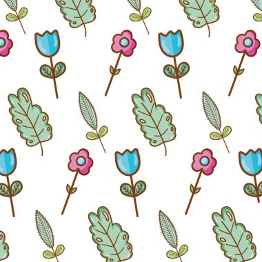 güzel çiçek yaprakları ve yaprakları arka plan vektör çizim ile