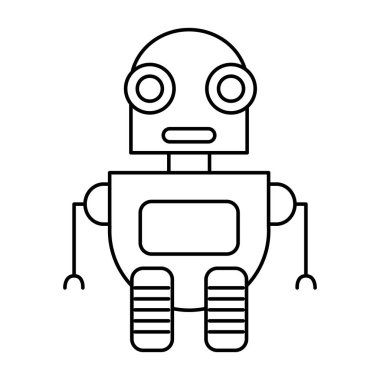 satır fütüristik robot teknolojisi ile yapay zeka vektör çizim