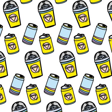 ferahlatıcı soda ve güler yüzlü içecekler arka plan vektör çizim renk