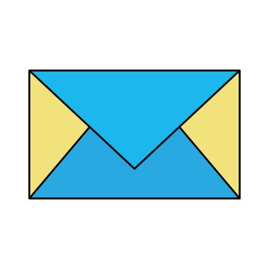 ileti bilgi vektör çizim ile renkli mektup kartı kapalı