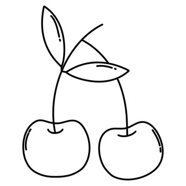 satır lezzetli kiraz sağlıklı meyve beslenme vektör çizim