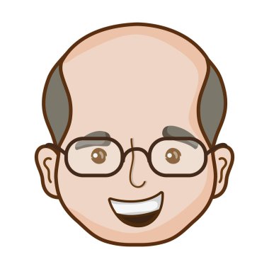 Avatar adam kafasına saç modeli ve gözlük illüstrasyon vektör