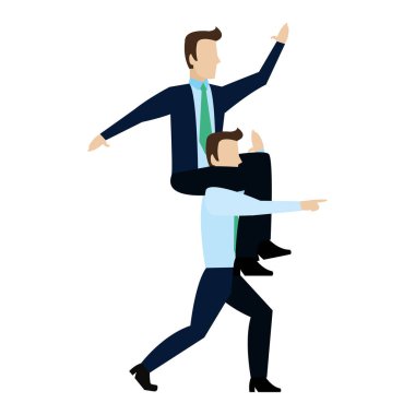 onun patron başarı vektör çizim taşıyan zarif iş adamı