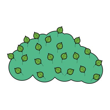 egzotik bush tesisi tropikal yaprakları ile vektör çizim renk