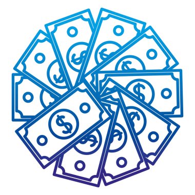 satır ekonomi bill finans nakit para vektör çizim bozulmuş