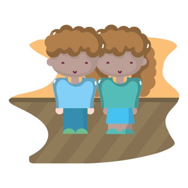 Erkek ve kız moda giysiler ile birlikte illüstrasyon vektör