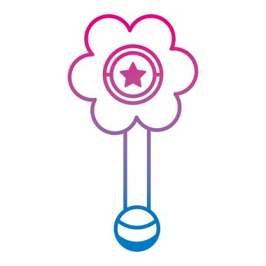 bozulmuş satır çiçek çıngırak bebek oyuncak oyun vektör çizim