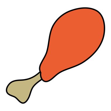 rengi kızarmış tavuk uyluk yemek beslenme vektör çizim