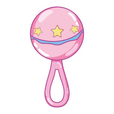 Bebek çıngırağı oyuncak oyun nesne vektör çizim