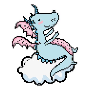 şirin bıçağımla ejderha bulut vektör çizim mistik