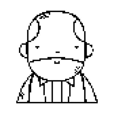 satır zarif adam sakallı ve gömlek stil vektör çizim ile