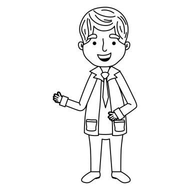 satır profesyonel adam doktor giyim ve üniforma vektör çizim ile